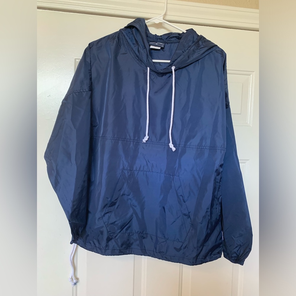Spirit Jersey Men’s Lightweight Packable Windbreaker Hoodie Blue NWOT 🌴